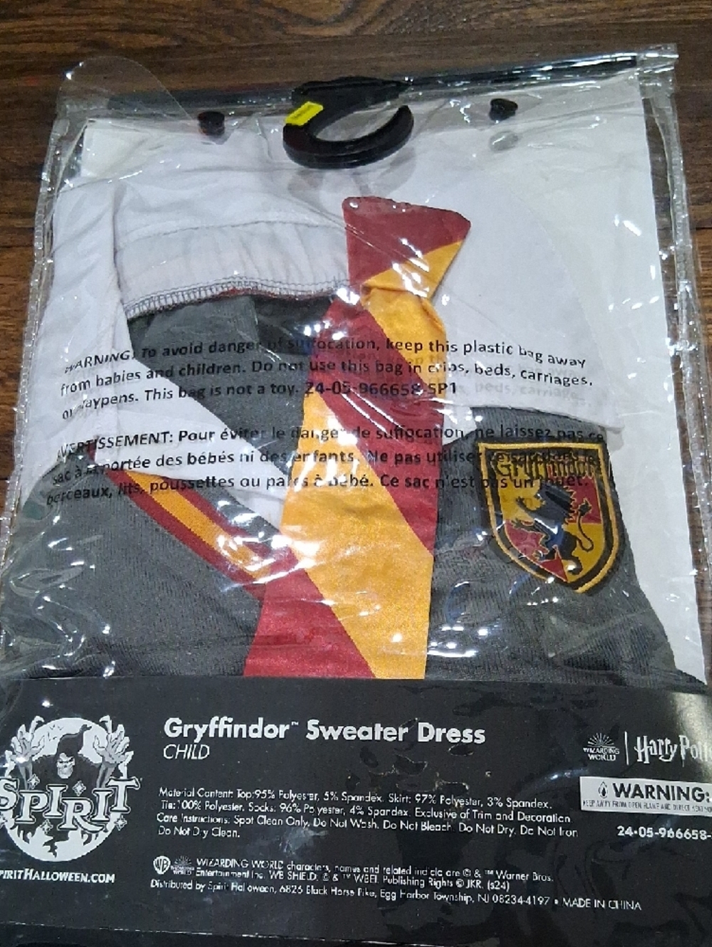 Spirit Harry Potter Gryffindor Sweater Dress - Gray with Gold Trim - Picture 3 of 4